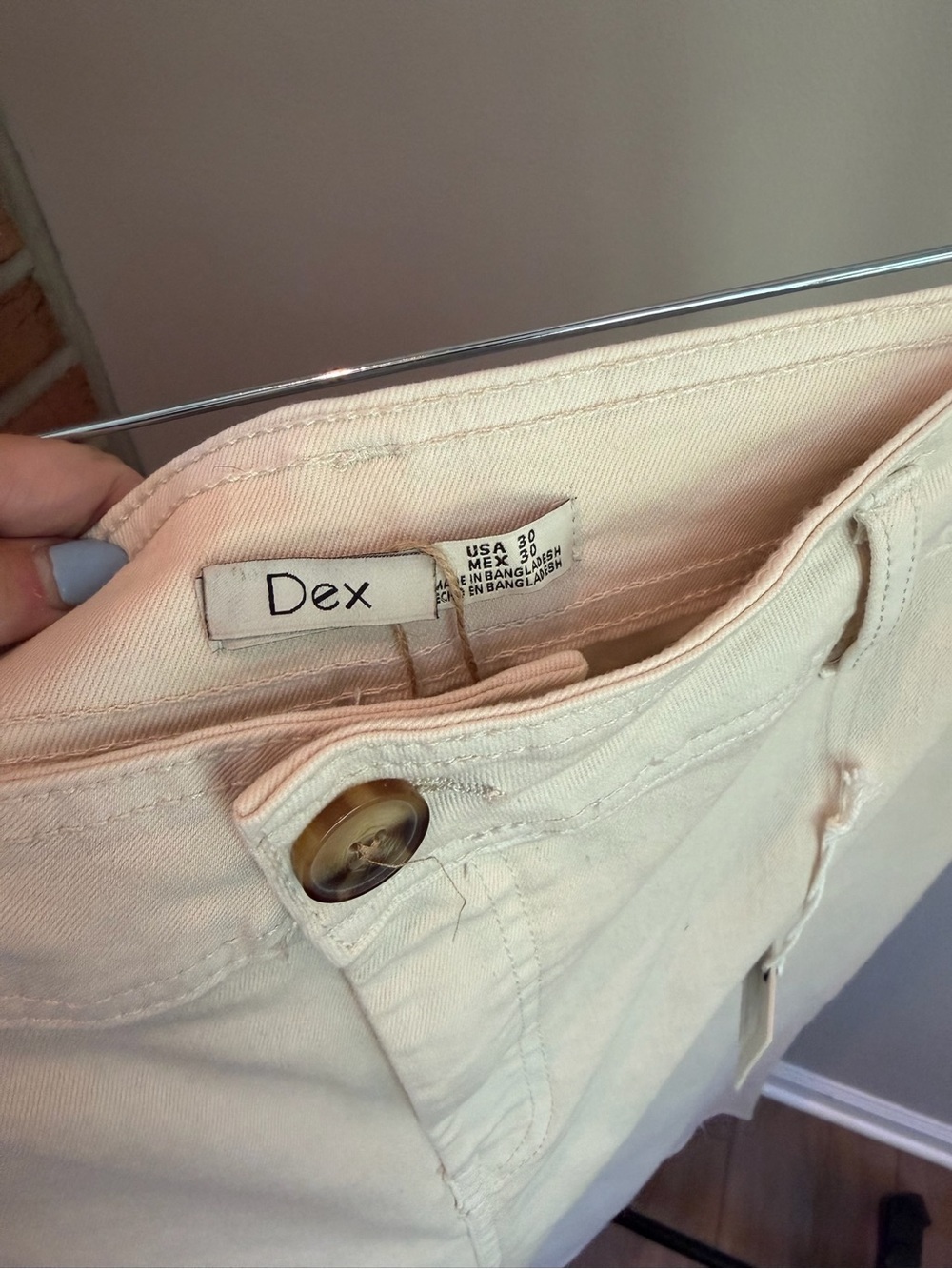NWT Dex Cream/Tan High-Waist Jeans Raw Hem wide leg cropped length - Picture 6 of 8